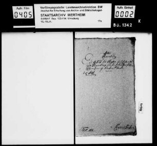 Gesuch des Landvogtes zu Virneburg, Johann Bernhard Burkhart, um die herrschaftliche Erlaubnis, zu Virneburg Bier zu sieden.