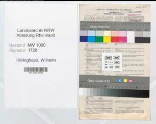 Entnazifizierung Wilhelm Hillringhaus, geb. 05.03.1898 (Versicherungsinspektor)