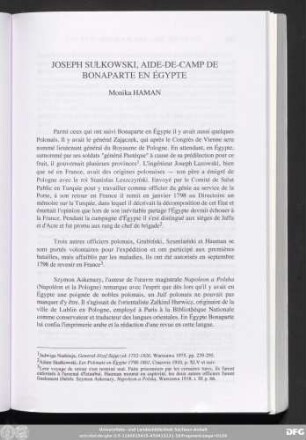 Joseph Sułkowski, Aide-De-Camp De Bonaparte En Égypte Monika Haman