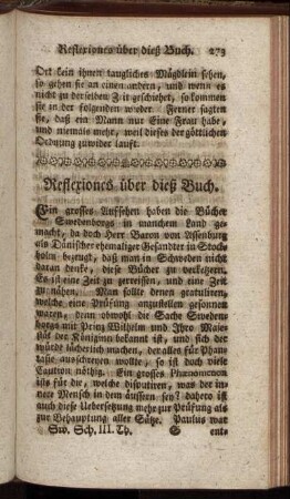 Reflexiones über dieß Buch.