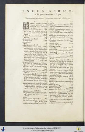 Index rerum, in hoc opere contentarum.