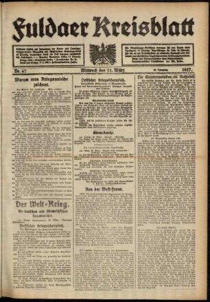 Ausgabe vom Mittwoch, den 21. März 1917.
