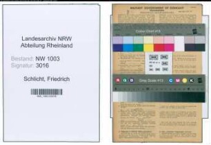 Entnazifizierung Friedrich Schlicht , geb. 23.07.1886 (Formermeister)