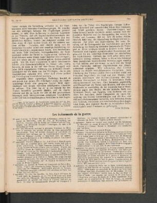 Les evenements de la guerre.