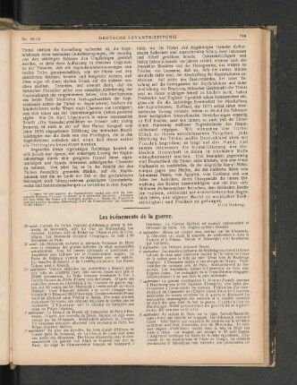 Les evenements de la guerre.