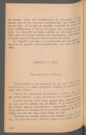 Capítulo LXX - Una carta muy expresiva