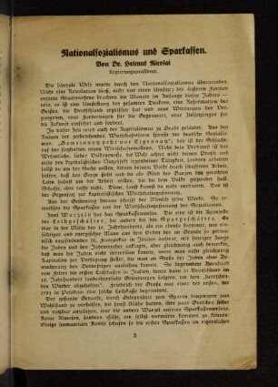 Nationalsozialismus und Sparkassen.