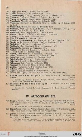 IV. Autographen (Nr. 525-535)