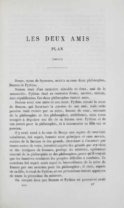 Les deux amis. Plan (inédit)