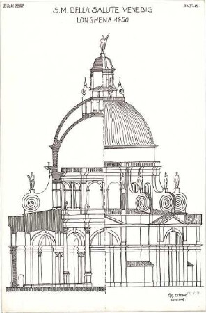 Eckert, Georg; München; Studienarbeiten - S. M. della Salute in Venedig (Teilansicht, Schnitt)