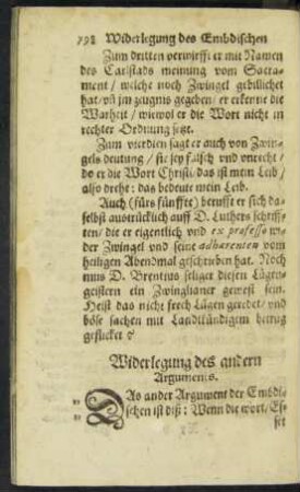 Widerlegung des andern Arguments.