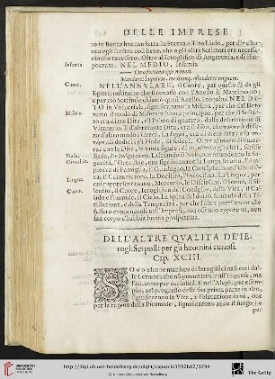 Cap. XCIII. Dell'altre Qvalita de' ieroglifici polti per gli huomini curiosi