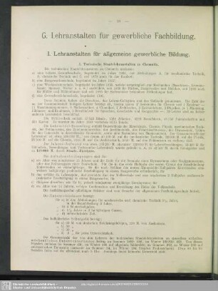 G. Lehranstalten für gewerbliche Fachbildung