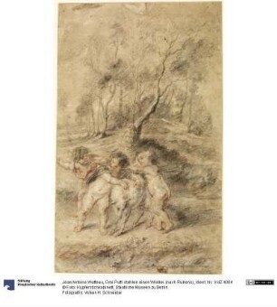 Drei Putti stehlen einen Widder (nach Rubens)