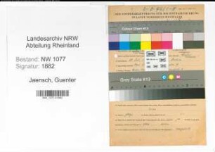 Entnazifizierung Guenter Jaensch , geb. 29.07.1912 (Polizist)