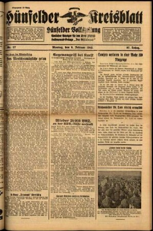 Ausgabe vom Montag, den 09. Februar 1942.