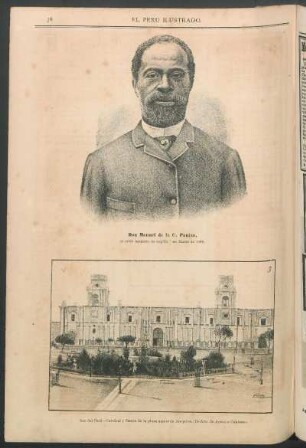 [Retrato de] Don Manuel de la C[ruz] Panizo. : Notable maestro de capilla † en Marzo de 1889.
