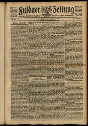 Erste Ausgabe vom Mittwoch, den 14. November 1906.