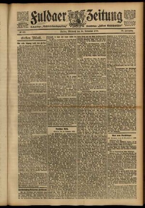 Erste Ausgabe vom Mittwoch, den 14. November 1906.