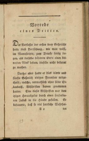 Vorrede eines Dritten