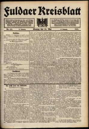 Ausgabe vom Montag, den 29. Mai 1911.