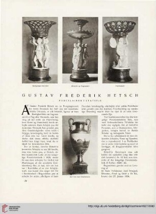 4: Gustav Frederik Hetsch : Porcelainer i Statseje