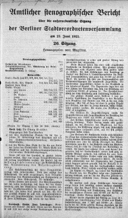 Sitzung 26., 23. Juni 1925