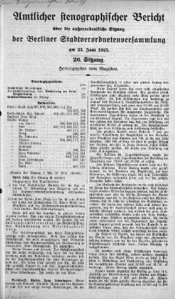 Sitzung 26., 23. Juni 1925