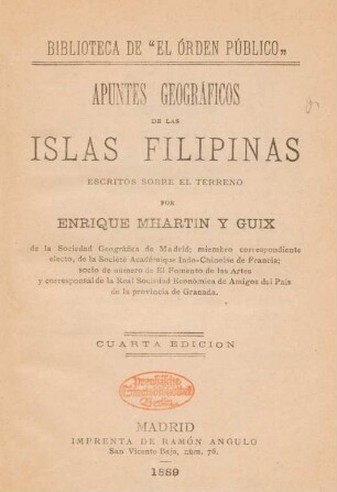 Apuntes geográficos de las Islas Filipinas