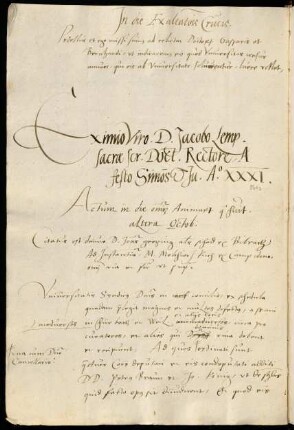 Winterhalbjahr 1531/1532. Rektorat Jakob Lemp und Johannes Kingsattler