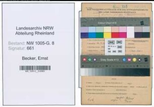 Entnazifizierung Ernst Becker , geb. 28.07.1884 (Ingenieur)