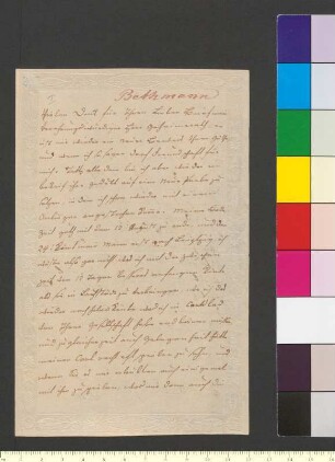 Brief von Unzelmann-Bethmann, Friederike Auguste Konradine an Goethe, Johann Wolfgang von