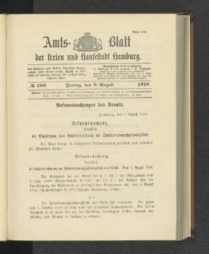 No. 190, 9. August 1918