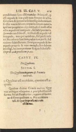 Caput IV. De Qualitate.