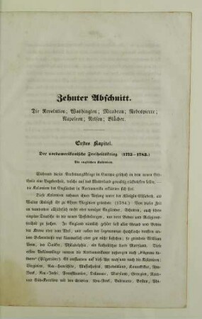 Zehnter Abschnitt. Die Revolution; Washington; Mirabeau; Robespierre; Napoleon; Nelson; Blücher