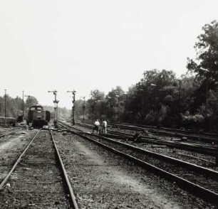 Gleisanlagen nördlich der Bahnsteige mit Formsignalen
