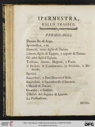 Ipermestra, ballo tragico
