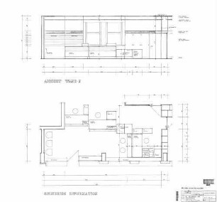 Heilbronn Hbf: Umbau Mofa - Fka, Ansicht Wand 7/ Grundriss, Blatt Nr.440 Empfangsgeb. Fka