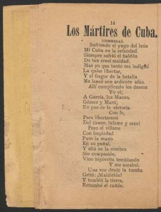 Los Mártires de Cuba. : (Corrida).
