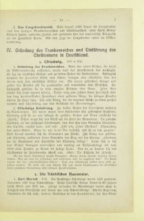 IV. Gründung des Frankenreiches und Einführung des Christentums in Deutschland