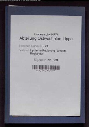 Bürokosten des Verwaltungsamts Lipperode-Cappel, Band 1