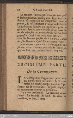 Troisième Partie. De la Coniugaison