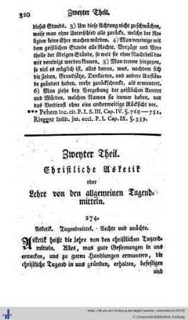 Zweiter Theil der christlichen Sittenlehre. Ästhetik.