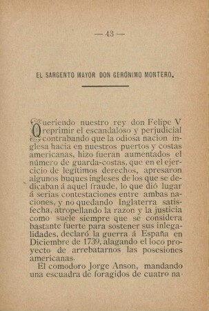 El Sargento Mayor Don Gerónimo Montero