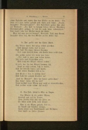 13. Ein Lied, hinter'm Ofen zu singen.