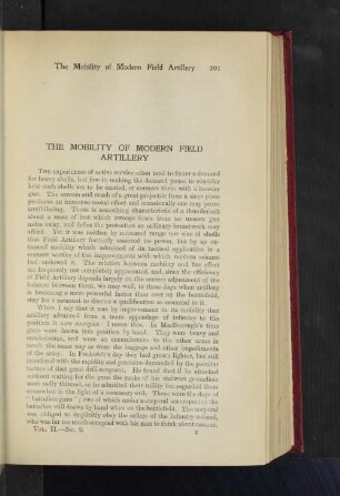 The Mobility of Modern Field Artillery.