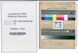 Entnazifizierung Josef Kuesters , geb. 17.10.1903 (Landwirt)