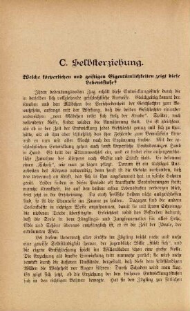 C. Selbsterziehung