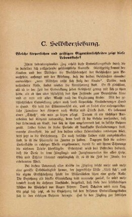 C. Selbsterziehung