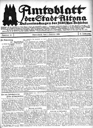 Nummer 40 : Sonnabend, den 2. Oktober 1926